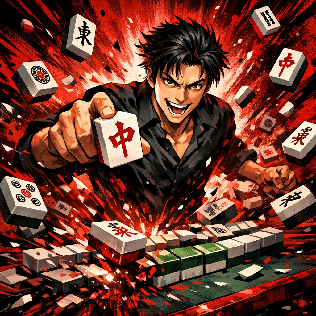 相川まりえの強さと麻雀スタイルを表す迫力あるイラスト