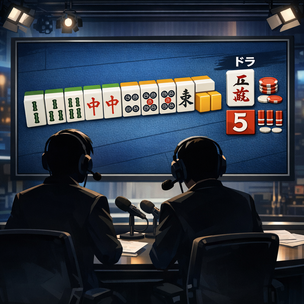 Mリーグ実況を担当するイメージイラスト