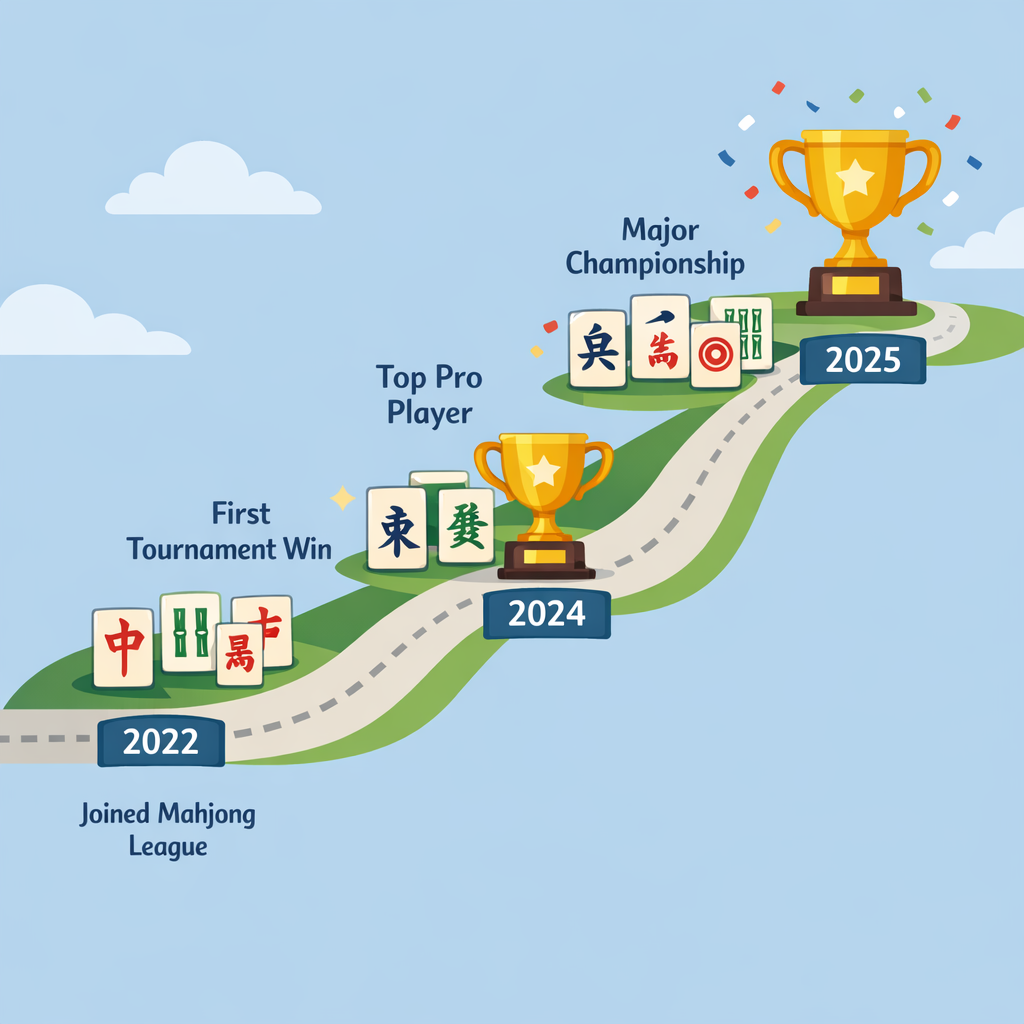 プロ雀士キャリアの歩みをイメージしたイラスト