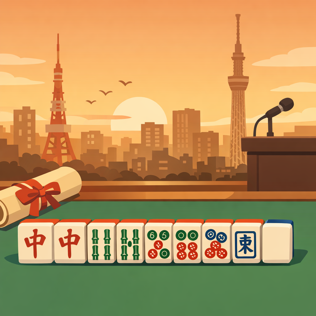 最高位戦プロ入会と関東進出をイメージしたイラスト