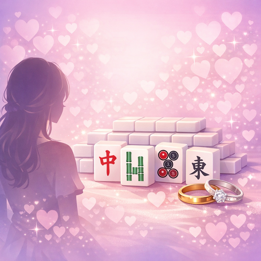 麻雀牌と結婚指輪のイラスト