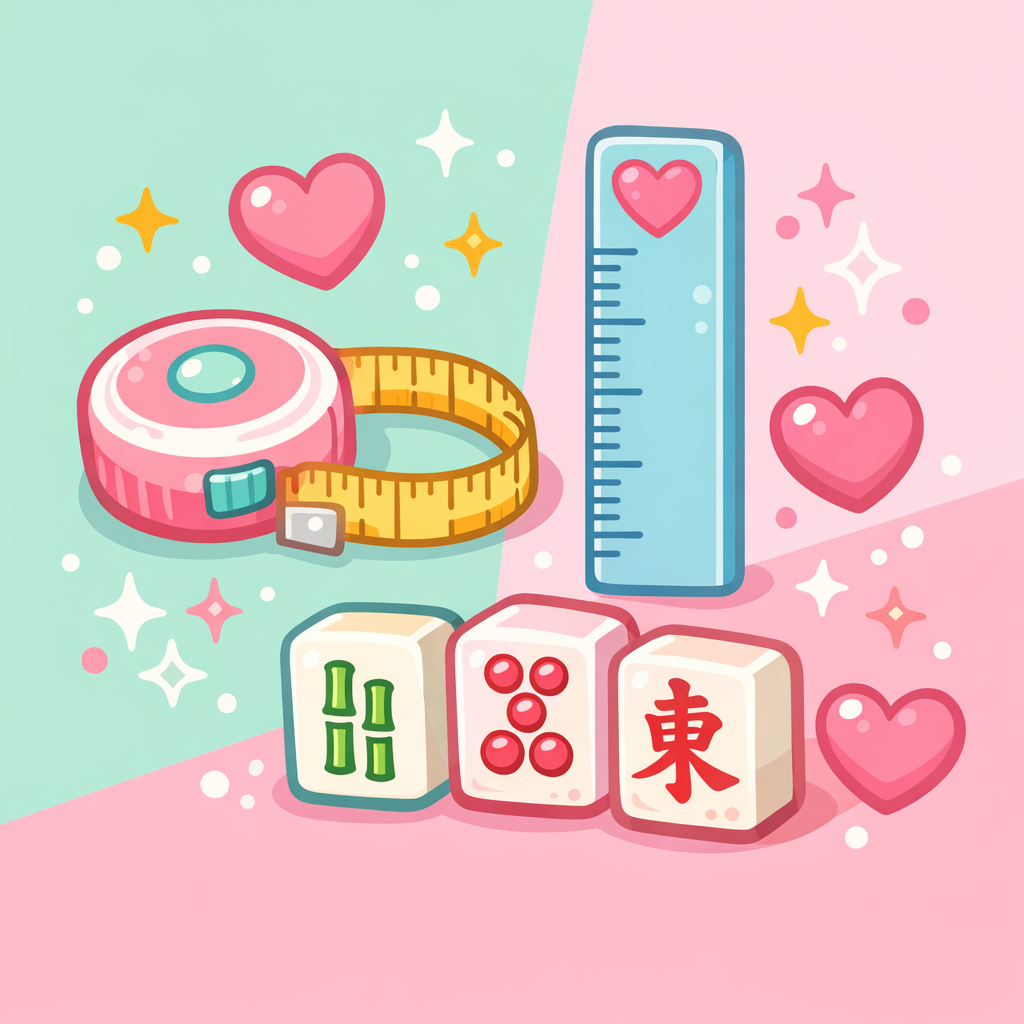 メジャーと麻雀牌のイラスト