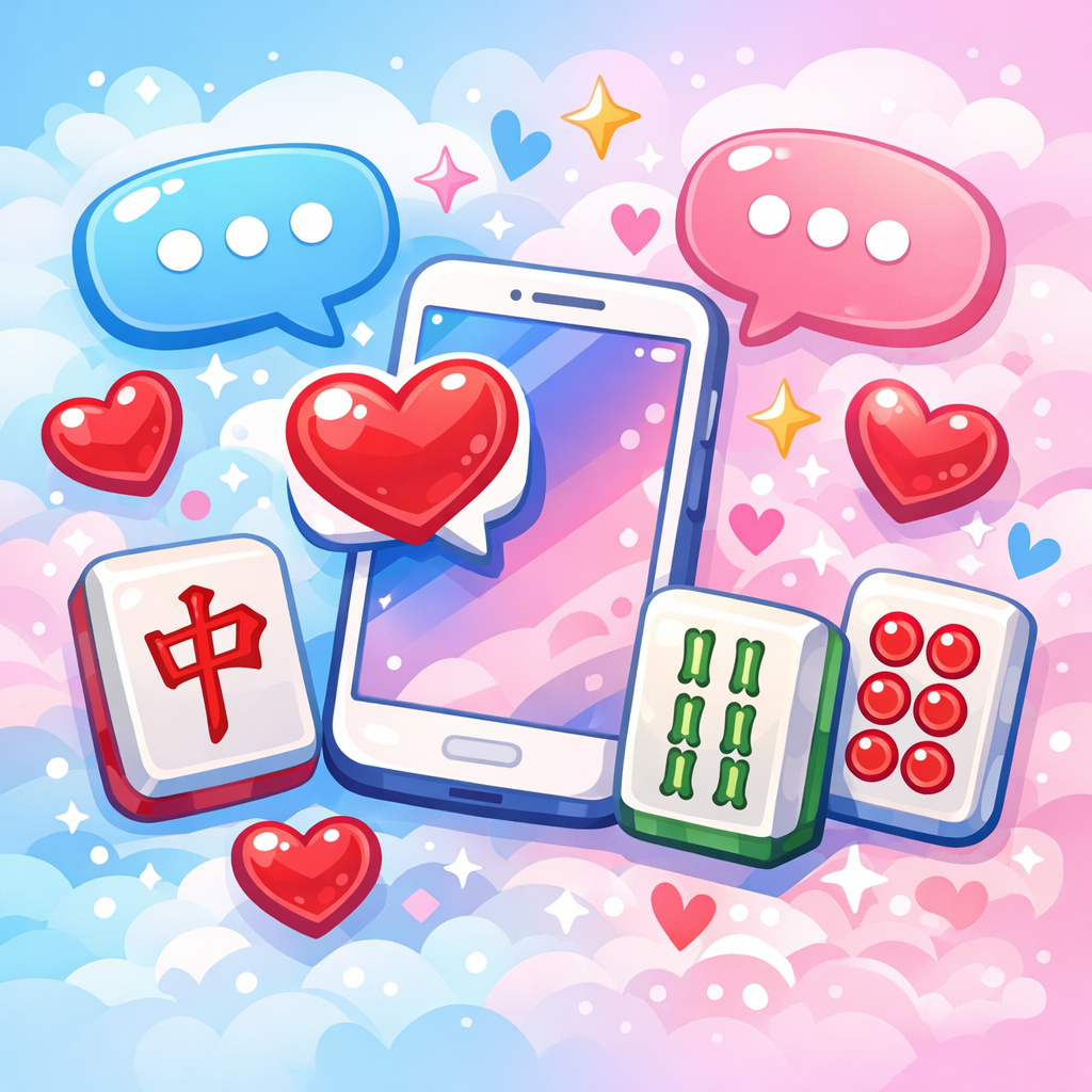 SNSのいいねと麻雀牌のイラスト