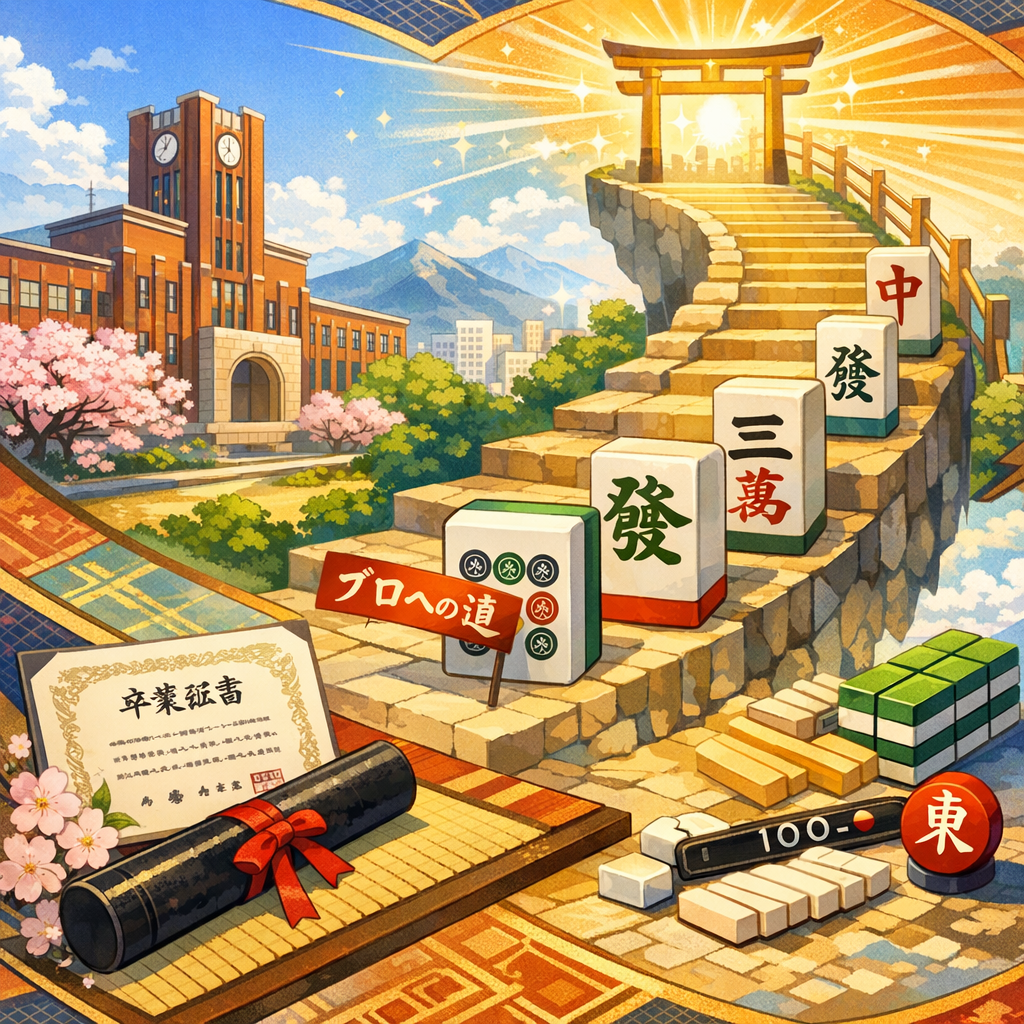 大学からプロ入りまでの歩みをイメージしたイラスト