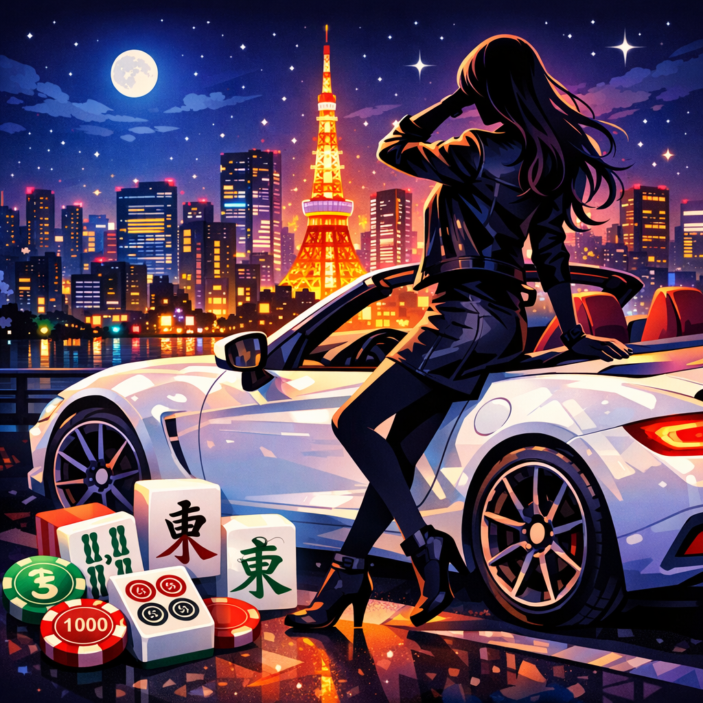 車好きの雀士をイメージしたイラスト