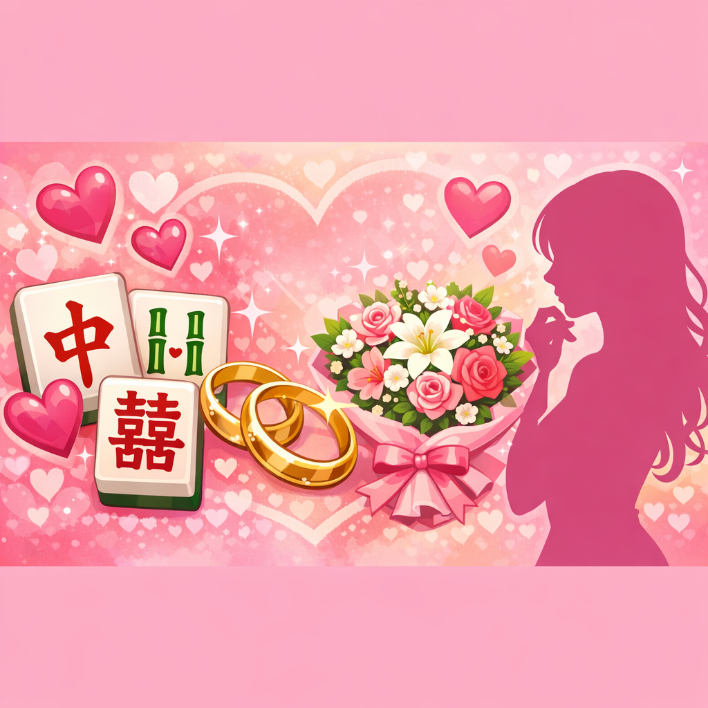 麻雀と恋愛をイメージしたイラスト